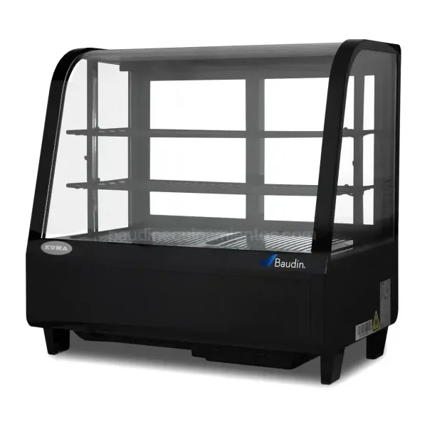 Vitrina Sobre Mostrador Refrigerada 100 Litros Kuma CW-100 Vidrio Curvo Color Negro Baudin Principal