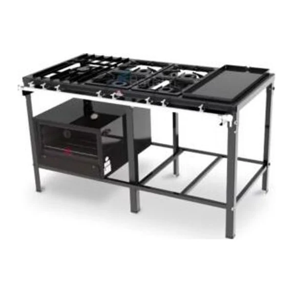 Anafe 5 hornallas Plancha Horno Piso de Piedra | Progas PMS-510FCH
