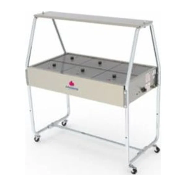 Mesa 6 cubas de calor tapa de vidrio | Progas PRB-06GN