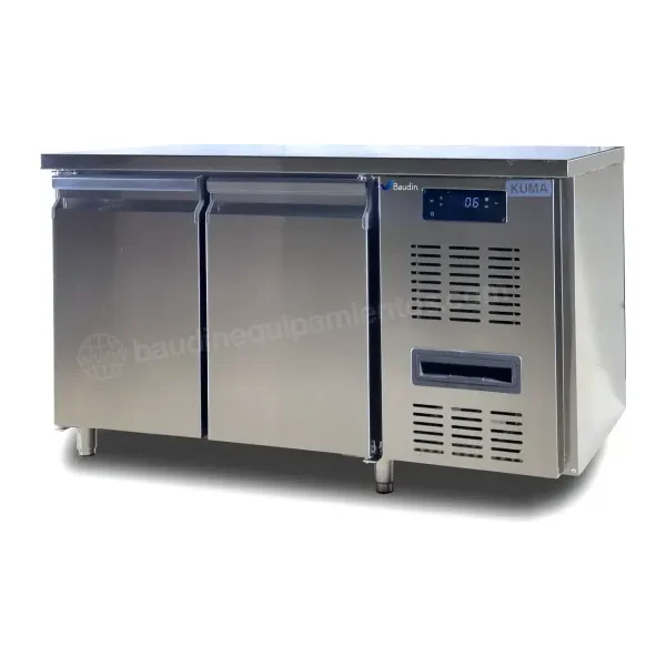 Bajo Mostrador Refrigerado 1,36 m 2 puertas Acero Inox Kuma Baudin E2R1370N2