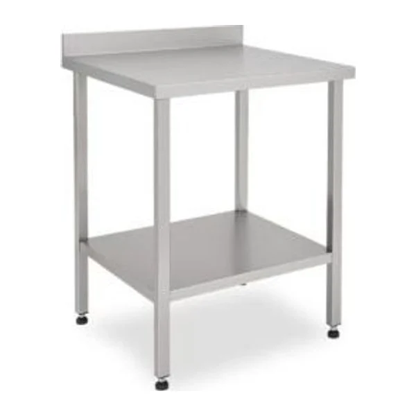 Mesa de Acero Inoxidable 60 x 50 cm zocalo y estante | Baudin MZE-659