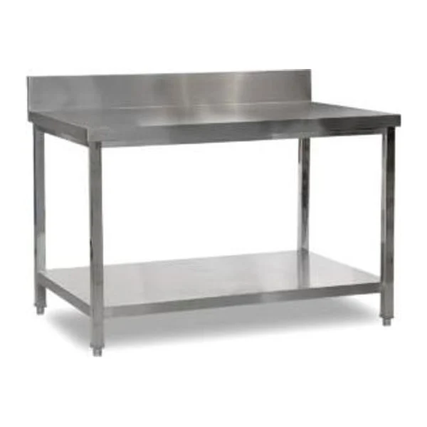 Mesa de Acero Inoxidable 180x80cm zocalo y estante | Baudin MZE-1880