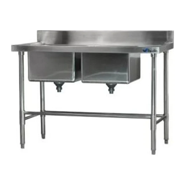 Mesada con Doble Bacha 120x60 cm con Zocalo | Lundar DM33-6-1200