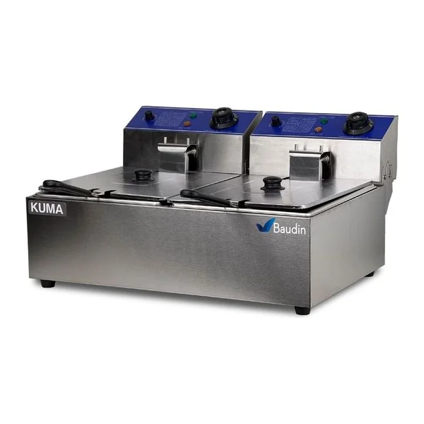 Freidor Eléctrico Profesional 6 + 6 Litros Kuma HEF-66
