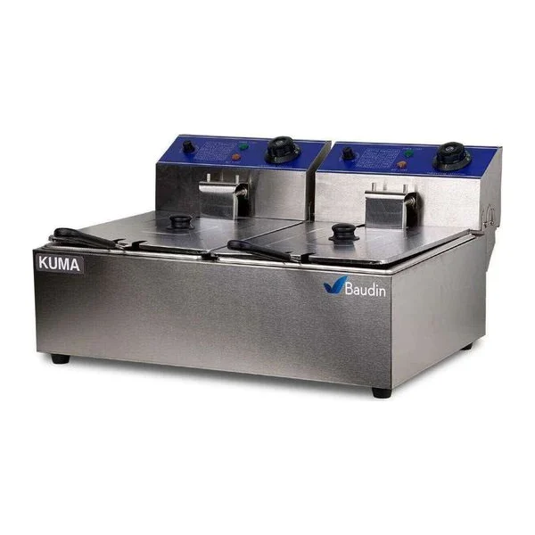 Freidor Eléctrico Profesional 6 + 6 Litros Kuma HEF-66