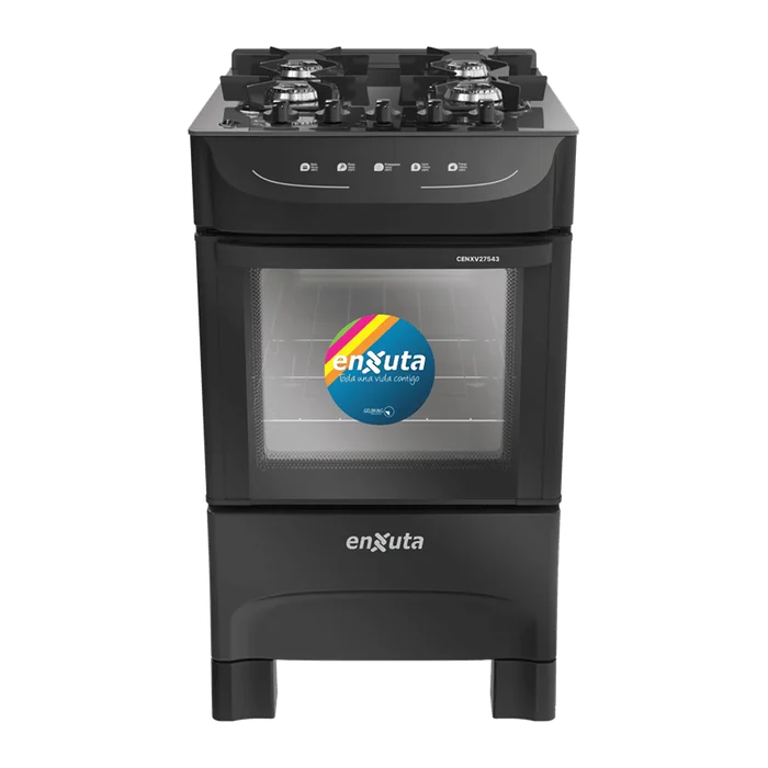 cocina 4 hornallas Enxuta CENXV27543NG mesada vidrio templado