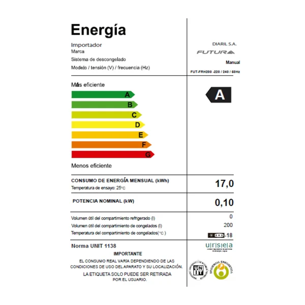 Freezer horizontal doble acción 198 L | Futura FUT-FRH200