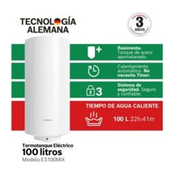 Termotanque eléctrico 100 L | Bosch ES0100MIX