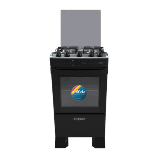 Cocina Supergas 4 Hornallas Negra con Horno Eléctrico | Enxuta CENX27544NG-1