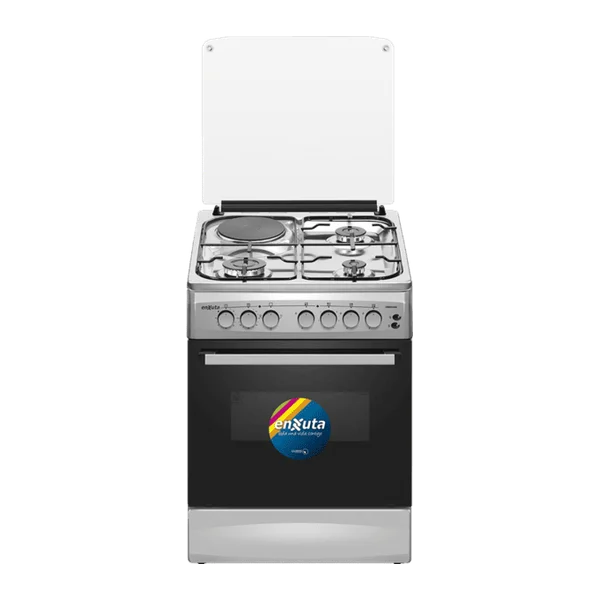 Cocina Combinada 3 Hornallas y 1 Disco Eléctrico Inox | Enxuta CENX5646I