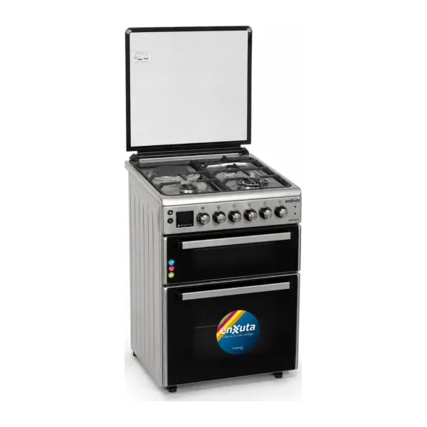 Cocina Doble Horno 3H + 1 Disco Eléctrico Inox | Enxuta CENXDH6413I