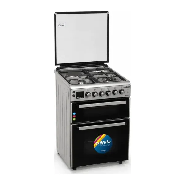 Cocina Doble Horno 3H + 1 Disco Eléctrico Inox | Enxuta CENXDH6413I