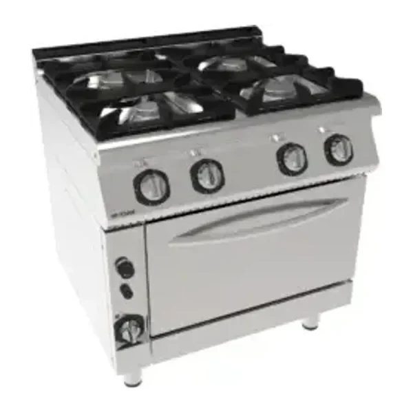 Cocina industrial 4 hornallas a gas con horno GN 2/1 | Inoksan 7KG23