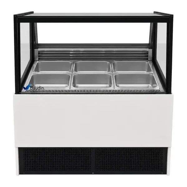 Vitrina de helados freezer 6 cubas acero inoxidable Innovacook BQL-105