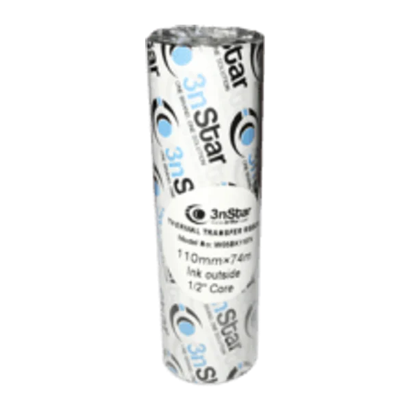 Ribbon cera 3nStar W05BK11074 negro 110x74m para impresoras LTT214 y LTT334