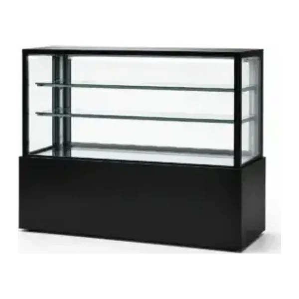 Vitrina confitera neutra 1,2 m 2 estantes de vidrio base de mármol | Sanao DDC-1200-W