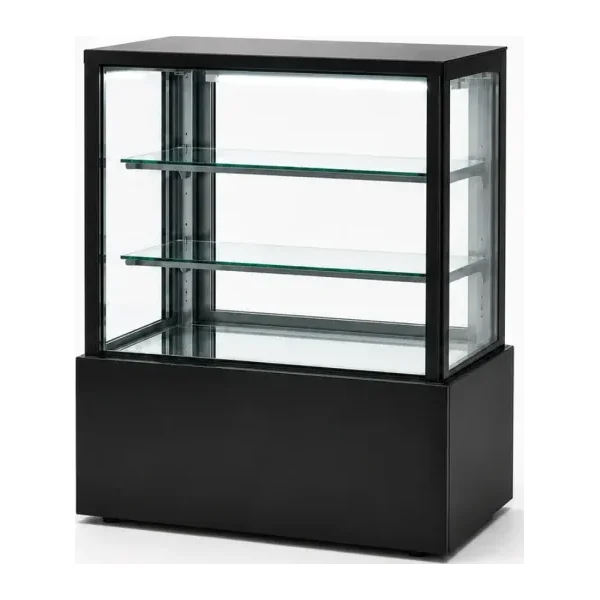 Vitrina confitera refrigerada 0,9 m 2 estantes vidrio base de mármol Sanao DDC-900
