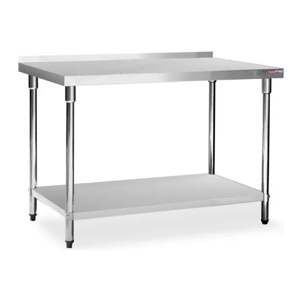 Mesa de Acero Inoxidable 120 x 70 cm con zócalo | Flamemax HWT-2-712RP