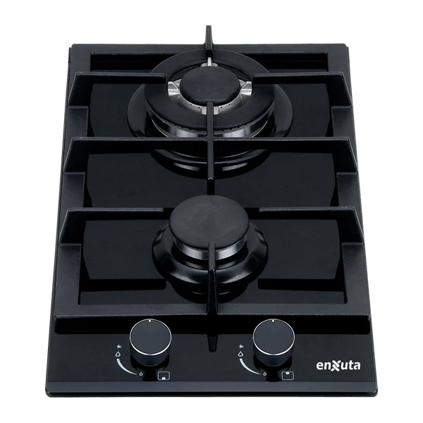 Anafe empotrar Enxuta AENXV3832NG vidrio negro 2 hornallas hierro fundido