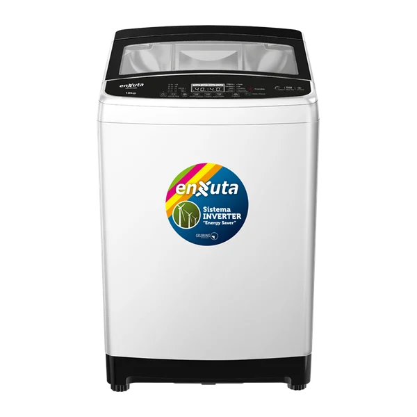 Lavarropa carga superior Enxuta LENX01850 18 kg inverter, tapa de vidrio