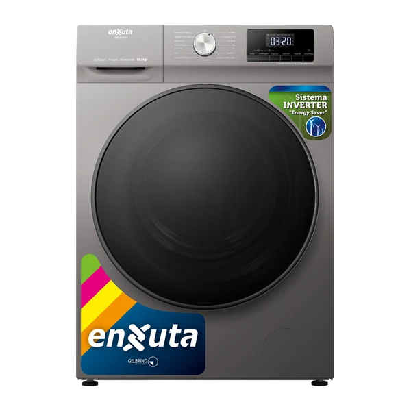 Lavarropas carga frontal Enxuta LENX161050S tambor inox 10,5 kg