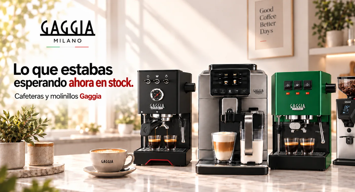 Lo que estabas esperando, ahora en stock: cafeteras y molinillos Gaggia Milano.