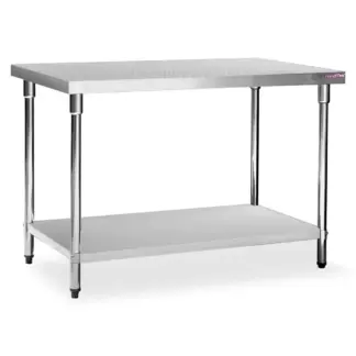 Mesa de Acero Inoxidable 120 x 70 cm con estante | Flamemax HWT-2-712R