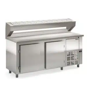 Bajo Mostrador Refrigerado 2 metros con topinera Acero Inoxidable 304 Gelopar GBPZ-200