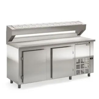 Bajo Mostrador Refrigerado 2 metros con topinera Acero Inoxidable 304 Gelopar GBPZ-200