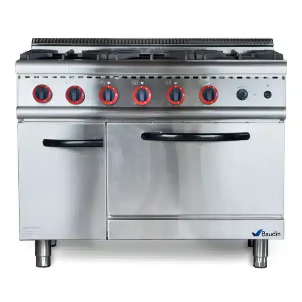 Cocina Lundar 6 Hornallas Industrial Vista Frontal