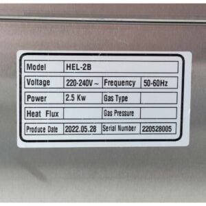 Etiqueta Datos tecnicos Camara Fermentadora 12 Bandejas Flamemax HEL-2B