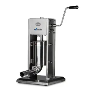 Embutidora Manual 3 Litros Acero Inoxidable Profesional Kuma VSS3 Con Embudo Puesto