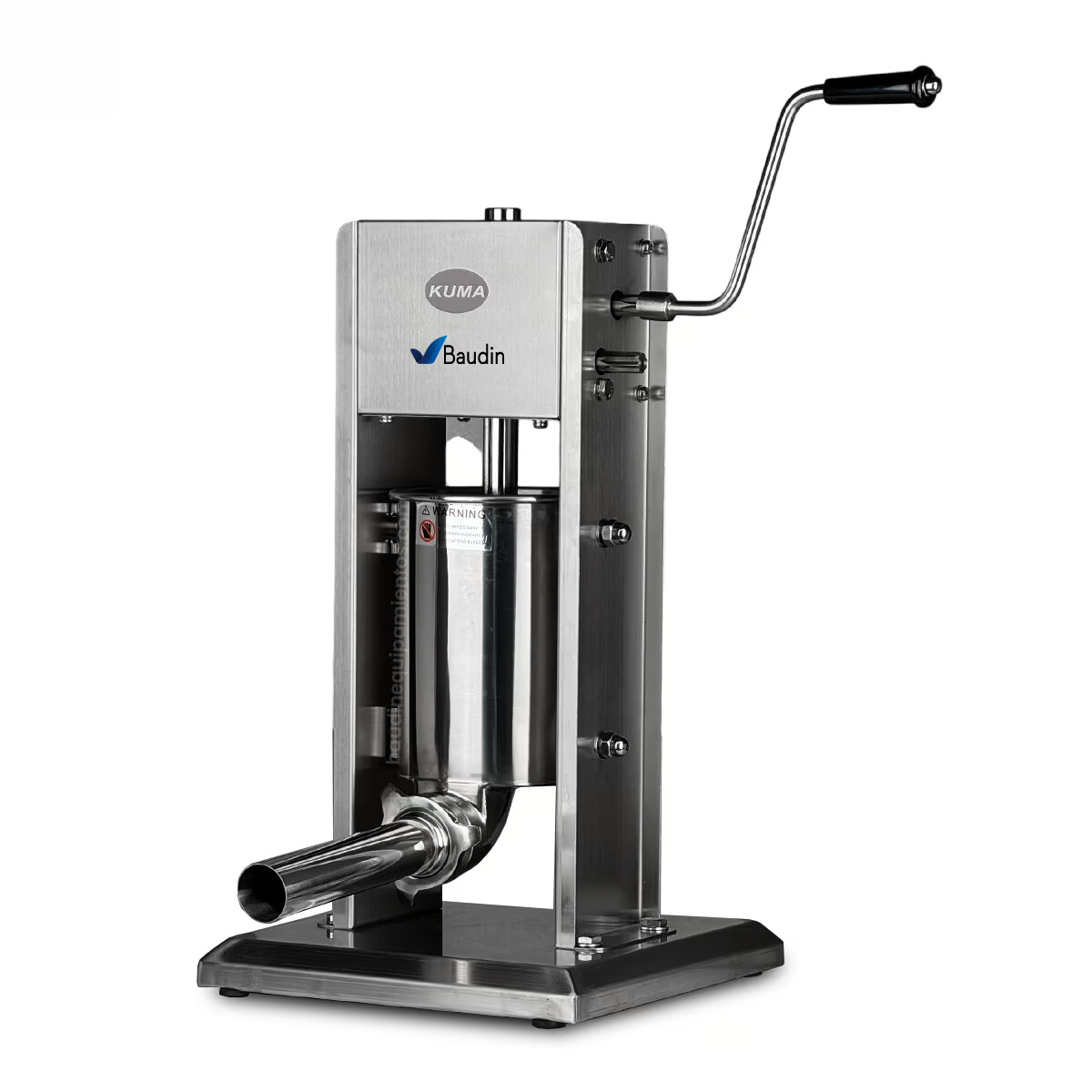 Embutidora Manual 3 Litros Acero Inoxidable Profesional Kuma VSS3 Con Embudo Puesto