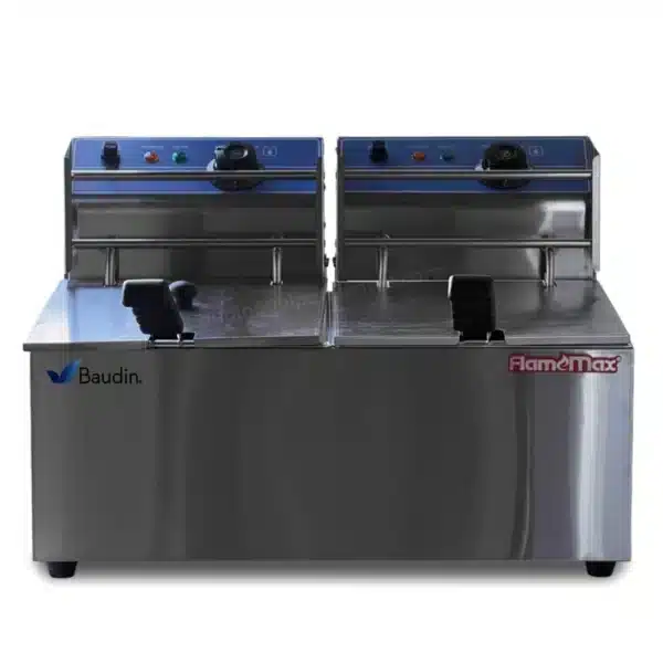 Freidor Electrico 2 cubas de 10 Litros Flamemax HEF-89 Vista Frontal