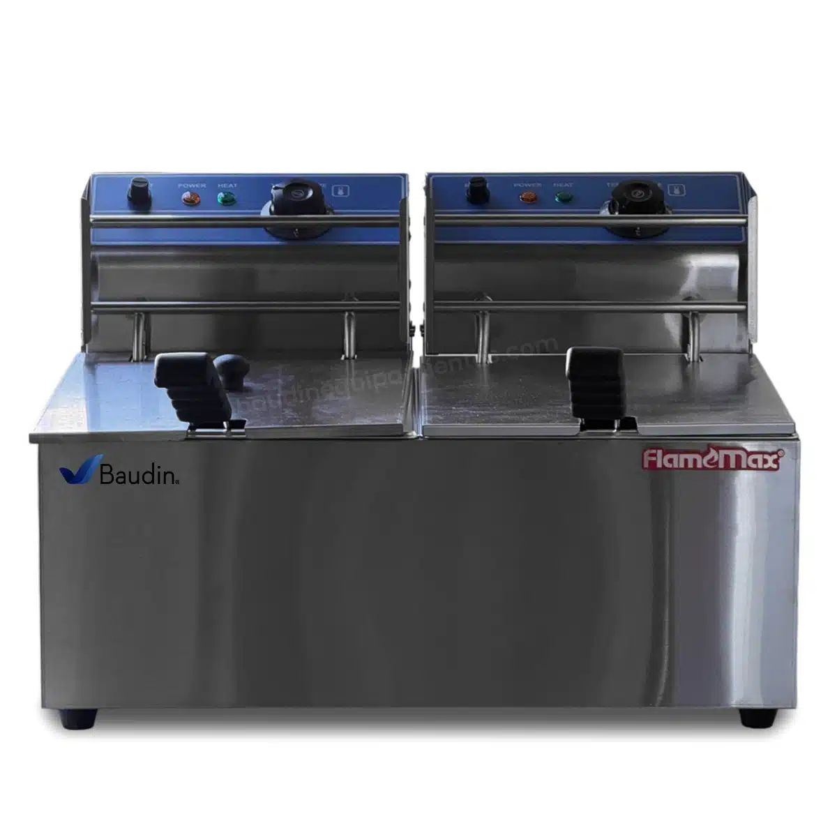 Freidor Electrico 2 cubas de 10 Litros Flamemax HEF-89 Vista Frontal