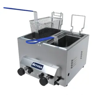 Freidora a gas 2 cubas de 3 Litros Metvisa BIMG