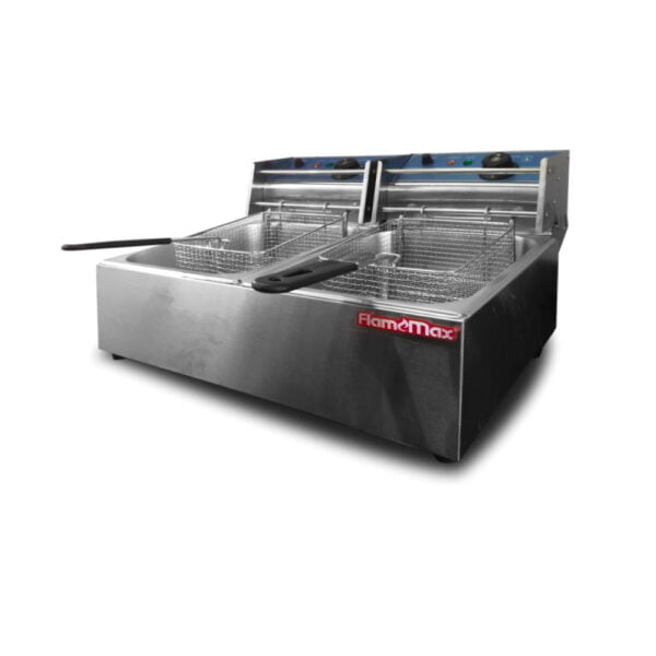 freidora eléctrica doble 6 +6 Lts Flamemax HEF-82
