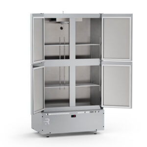 Heladera Comercial 4 Puertas Ciegas Acero Inoxidable Refrimate MC4PP Abierta