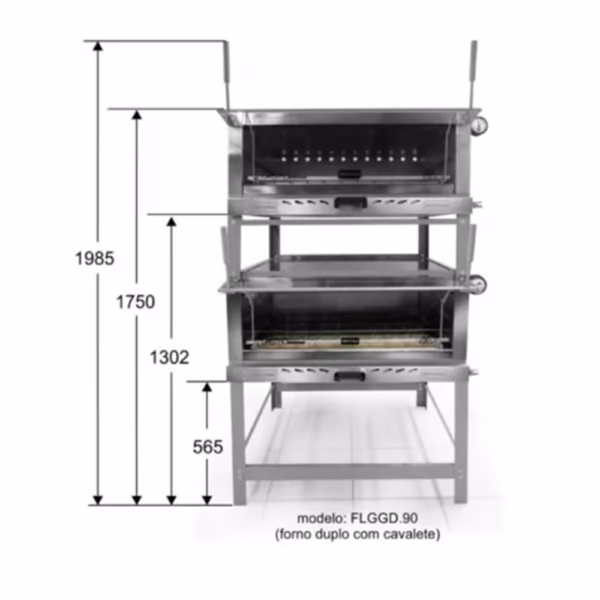 Horno pizzero 90x90 gas Doble | Metvisa FLGGD90 | Baudin