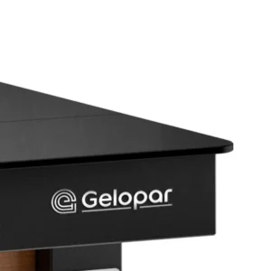 Mesa Buffet 12 cubas acero inoxidable con tapa Gelopar Logo esquina