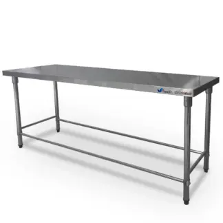 Mesada de trabajo de acero inoxidable Flamemax 180 x 60 cm sin estante desarmable buena calidad