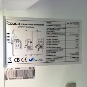Visicooler 2 puertas Vidrio templado Iccold FC-LS112AHA Ficha Tecnica