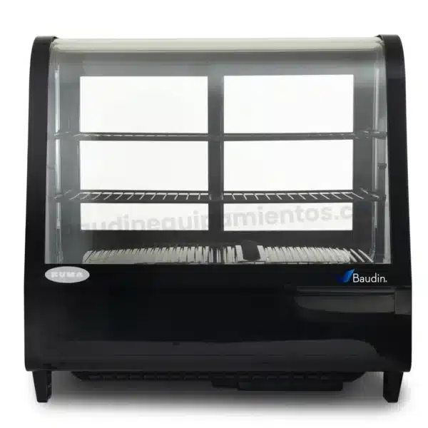 Vitrina Sobre Mostrador Refrigerada 100 Litros Kuma CW-100 Vidrio Curvo Color Negro Baudin