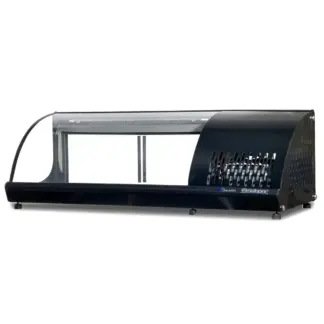 Vitrina Sobre Mostrador Refrigerada para Sushi Gelopar GRVB-120 Negra Baudin Full