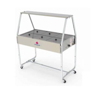 Mesa 6 cubas de calor tapa de vidrio | Progas PRB-06GN