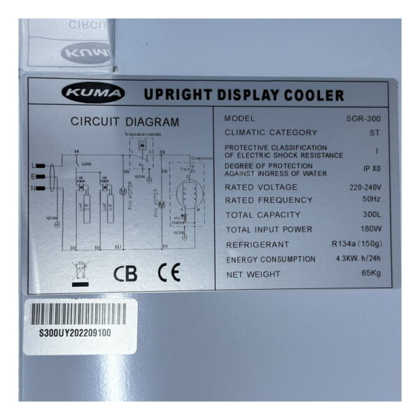 Visicooler 300 lts 1 puerta | Kuma SGR-300 | Baudin