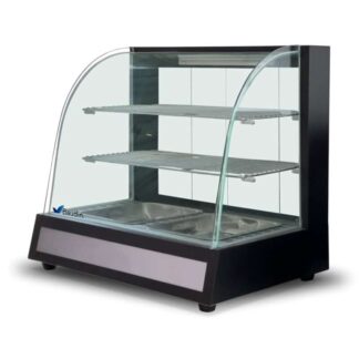 Vitrina Sobre Mostrador Caliente Vidrio Curvo Templado Flamemax HW-827 Baudin Equipamientos