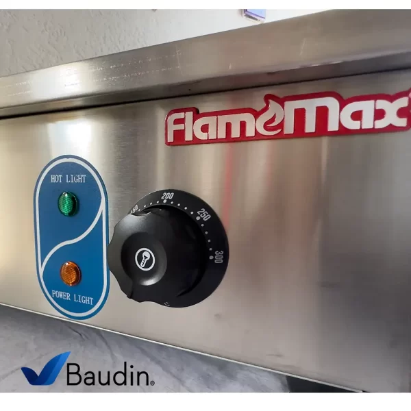 Plancha Eléctrica 55 x 35 cm Detalle Temperatura - HEG-818 Flamemax