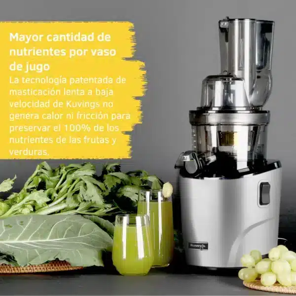 Detalle tecnicos de Extractor de Jugos prensado en frio Slow Juicer Kuvings REVO830