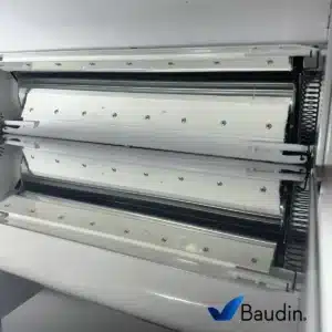 Sobadora Electrica 39 cm de Mesa para Panaderia Anodilar SEC-39 Detalle Raspadores de Rodillos de cromo